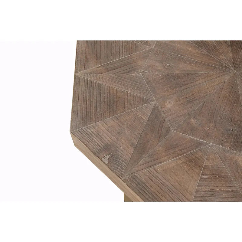 30-Inch Wood Octagonal Vintage Patchwork Coffee Table