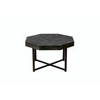 30-Inch Wood Octagonal Vintage Patchwork Coffee Table