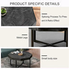 30-Inch Wood Octagonal Vintage Patchwork Coffee Table