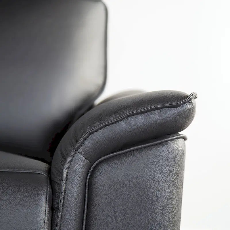 Furniture of America Marty Modern Leather Match Manual Reclining Sofa with Flared Padded Arms