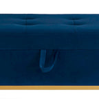 Modern Velvet Upholstered Storage Bench with Flip-Up Seat Top