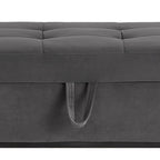 Modern Velvet Upholstered Storage Bench with Flip-Up Seat Top