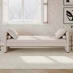 Modern Upholstered Chaise Lounger Daybed with Pillows Small Single Daybed for Living Rooms
