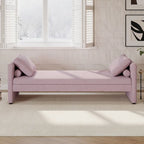 Modern Upholstered Chaise Lounger Daybed with Pillows Small Single Daybed for Living Rooms