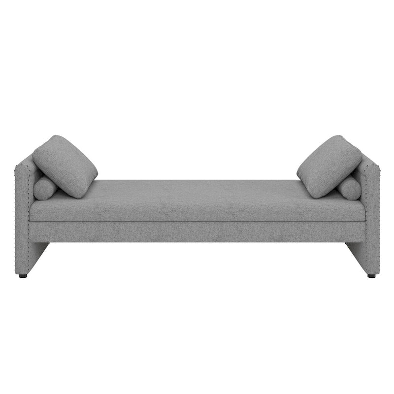 Modern Upholstered Chaise Lounger Daybed with Pillows Small Single Daybed for Living Rooms