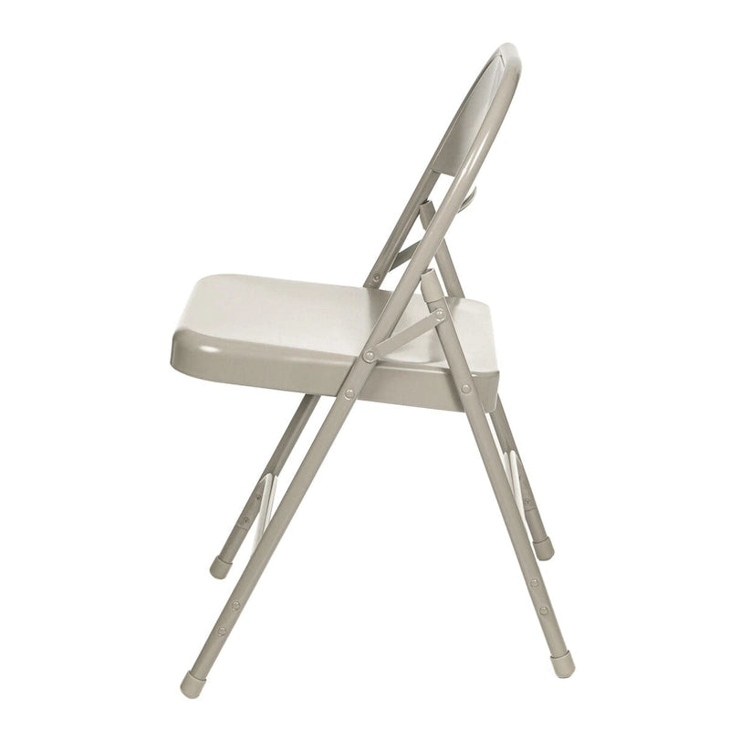 Hampden Furnishings Bernadine Collection Metal Round-Backed Folding Chair, Pack of 4