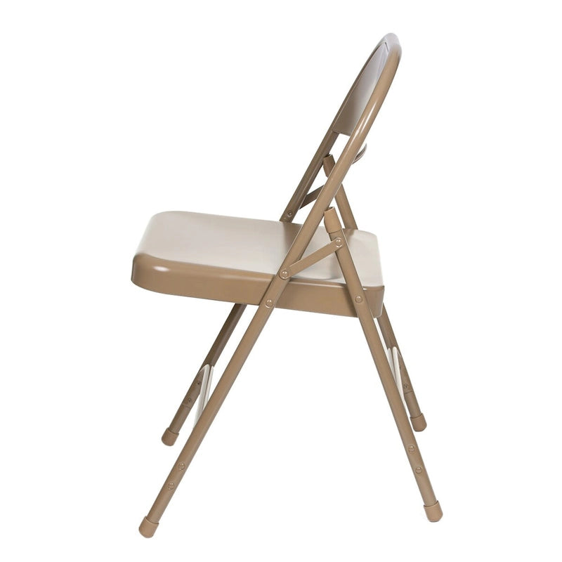 Hampden Furnishings Bernadine Collection Metal Round-Backed Folding Chair, Pack of 4