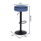 Modern PU Height Adjustable Swivel Bar Stool with Storage, Set of 2