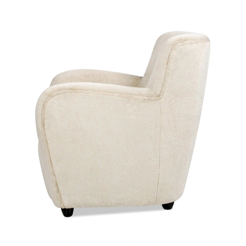 Wolffe 32 Transitional Faux Fur Upholstered Curved Arm Accent Chair