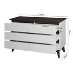 6-Drawer Double Dresser with Wide Drawers,White Dresser for Bedroom, Wood Storage Chest of Drawers for Living Room Hallway