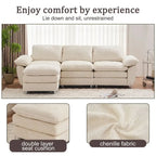 Modern Deep 3-Seat Sofa Couch