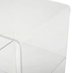 Acrylic Plastic 1 Shelf Side End Accent Table with Wood Base and Black Legs - Clear - Roche River Decor