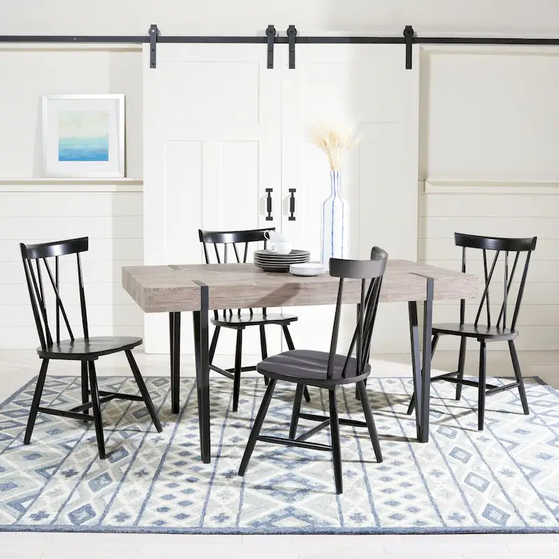 SAFAVIEH Asal Mid-Century Industrial Rustic Dining Room Table - 59.1 W x 35.4 L x 29.5 H - 59Wx35Dx30H