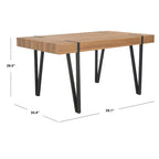 SAFAVIEH Asal Mid-Century Industrial Rustic Dining Room Table - 59.1 W x 35.4 L x 29.5 H - 59Wx35Dx30H
