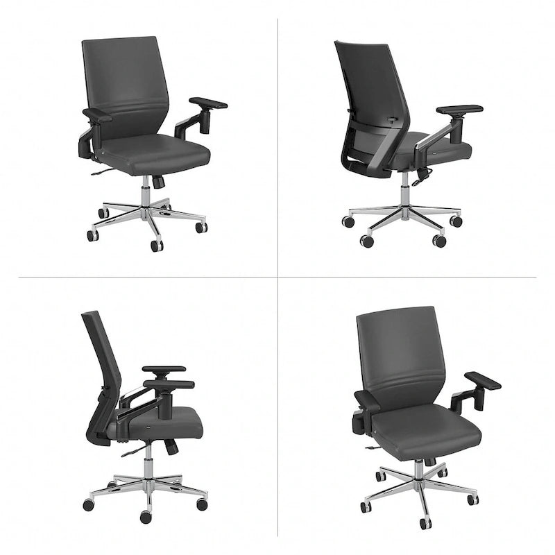 Cabot Mid Back Leather Office Chair by Bush Furniture