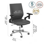 Cabot Mid Back Leather Office Chair by Bush Furniture