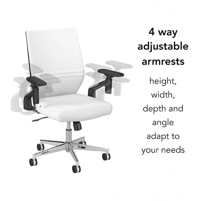 Cabot Mid Back Leather Office Chair by Bush Furniture