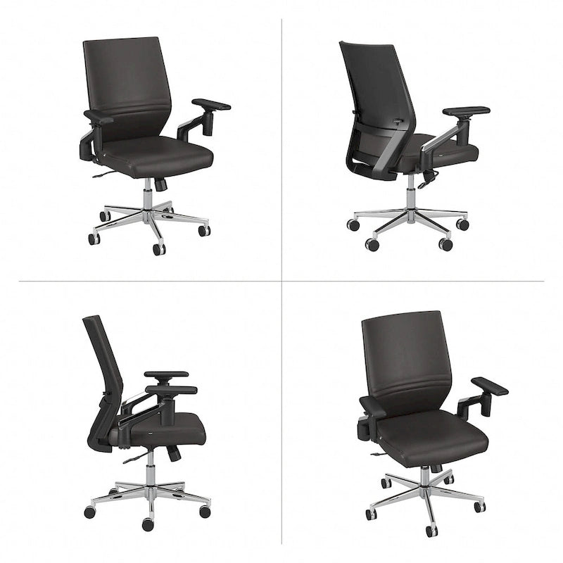 Cabot Mid Back Leather Office Chair by Bush Furniture